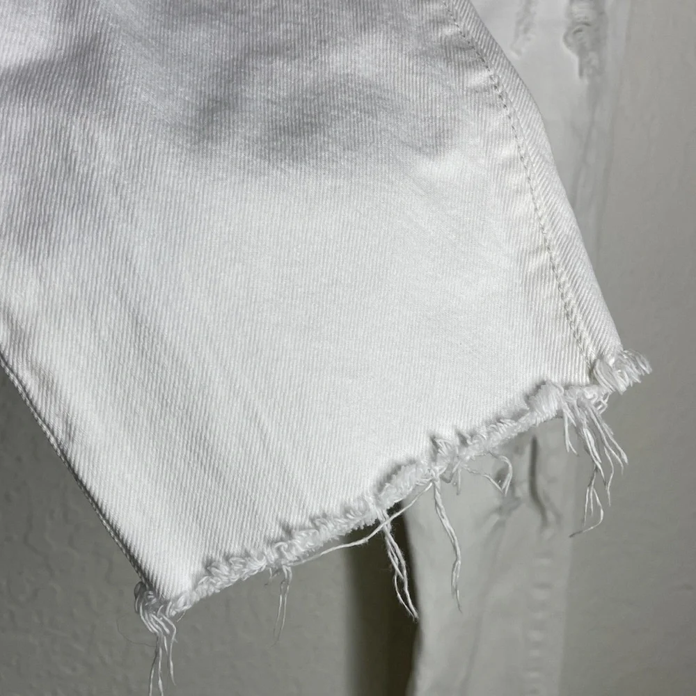 Levi's 501 Wedgie Straight Distressed White Jeans Sz 32 - Picture 11 of 14